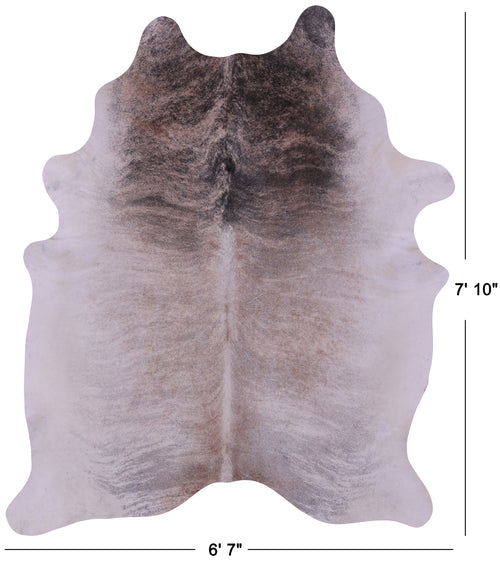 Grey Brindle Natural Cowhide Rug - XX-Large 7' 10