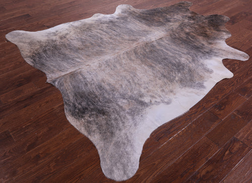 Grey Brindle Natural Cowhide Rug - XX-Large 7' 8