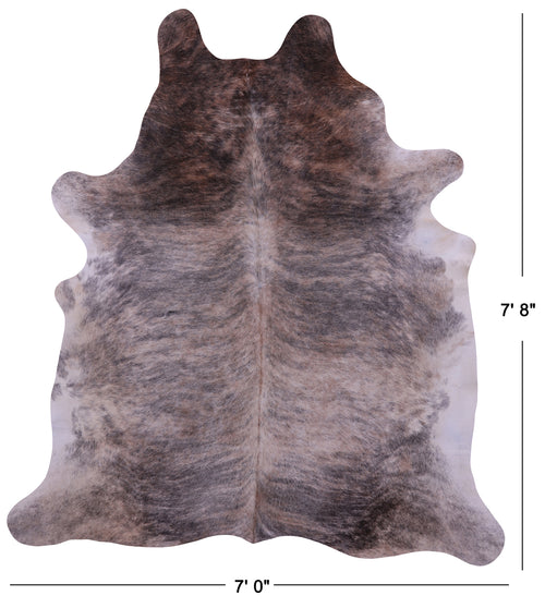 Grey Brindle Natural Cowhide Rug - XX-Large 7' 8