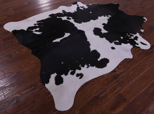 Black & White Natural Cowhide Rug - X-Large 7' 3