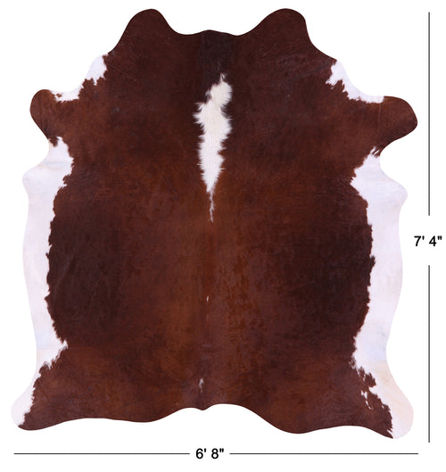 Brown & White Natural Cowhide Rug - XX-Large 7' 4