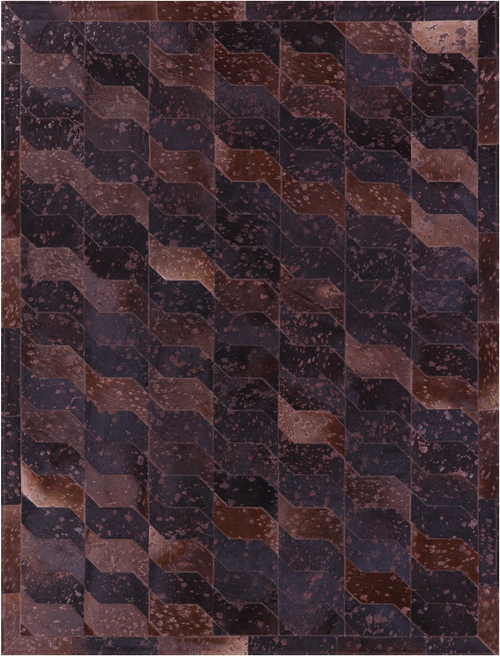 Brown Dyed Patchwork Natural Cowhide Rug - 6' 0