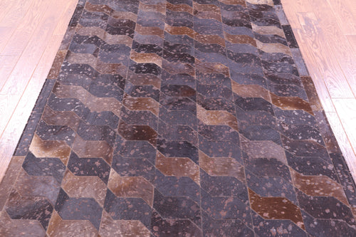 Brown Dyed Patchwork Natural Cowhide Rug - 6' 0