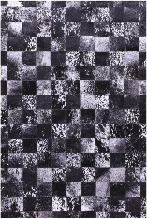 Black Salt & Pepper Patchwork Natural Cowhide Rug - 3' 4