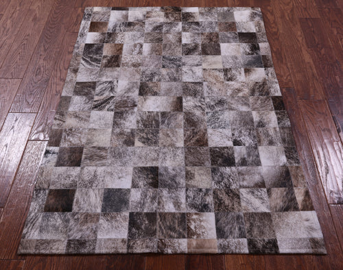 Brown Brindle Patchwork Natural Cowhide Rug - 3' 4