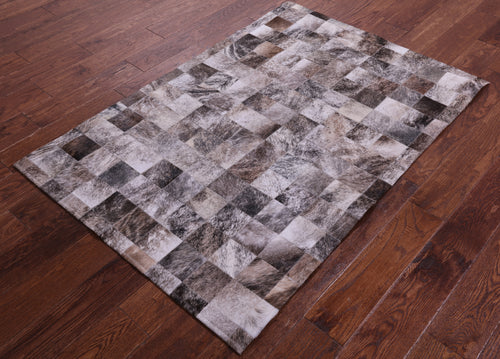 Brown Brindle Patchwork Natural Cowhide Rug - 3' 4