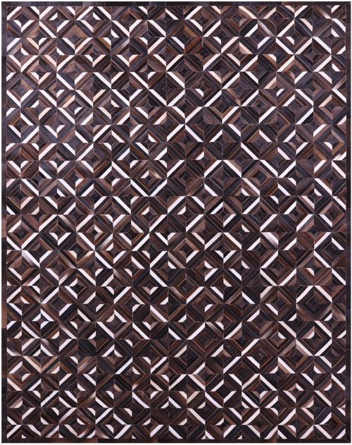 Brown Patchwork Natural Cowhide Rug - 9' 0