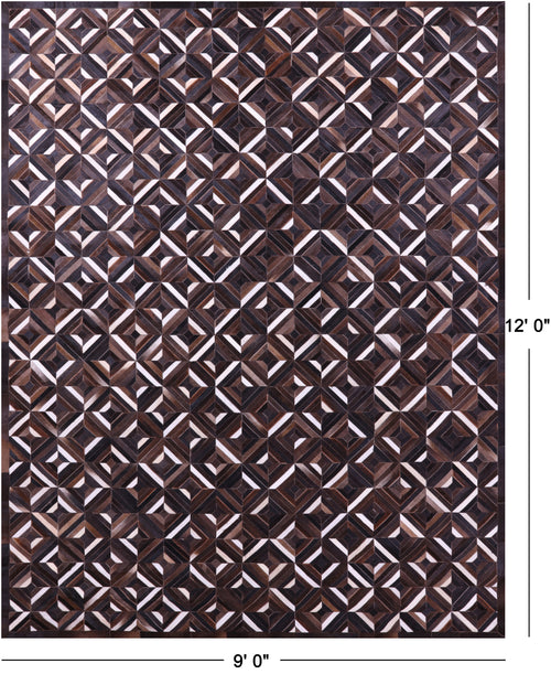 Brown Patchwork Natural Cowhide Rug - 9' 0