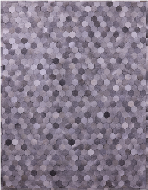 Grey Patchwork Natural Cowhide Rug - 9' 0