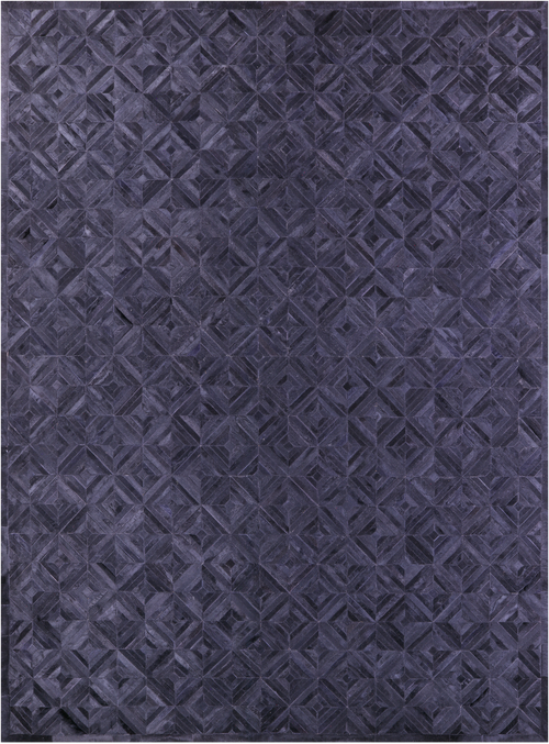 Black Patchwork Natural Cowhide Rug - 9' 0
