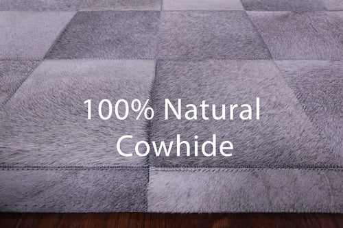 Grey Patchwork Natural Cowhide Rug - 6' 0