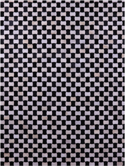 Black & White Patchwork Natural Cowhide Rug - 9' 0