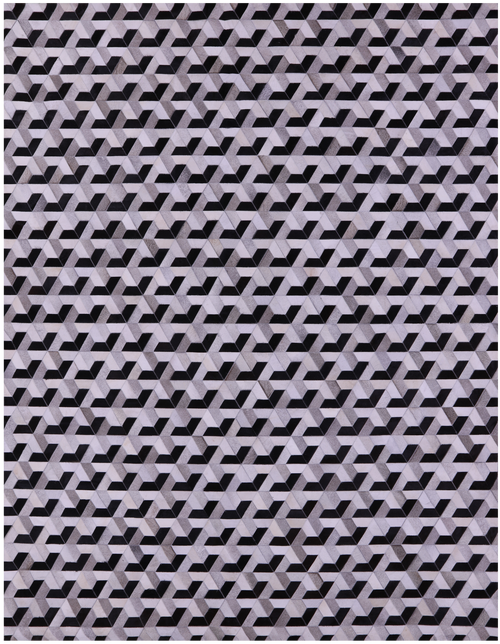 Black & White Patchwork Natural Cowhide Rug - 9' 0