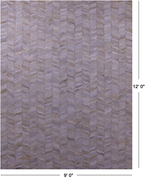 Ivory Patchwork Natural Cowhide Rug - 9' 0