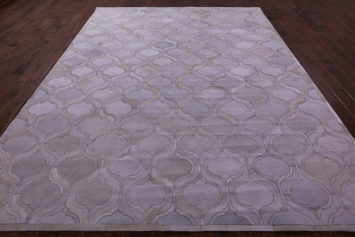 Ivory Patchwork Natural Cowhide Rug - 9' 0