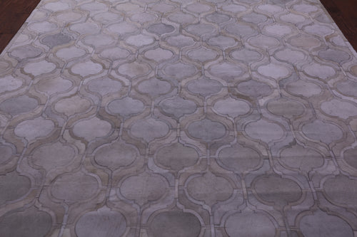 Ivory Patchwork Natural Cowhide Rug - 9' 0