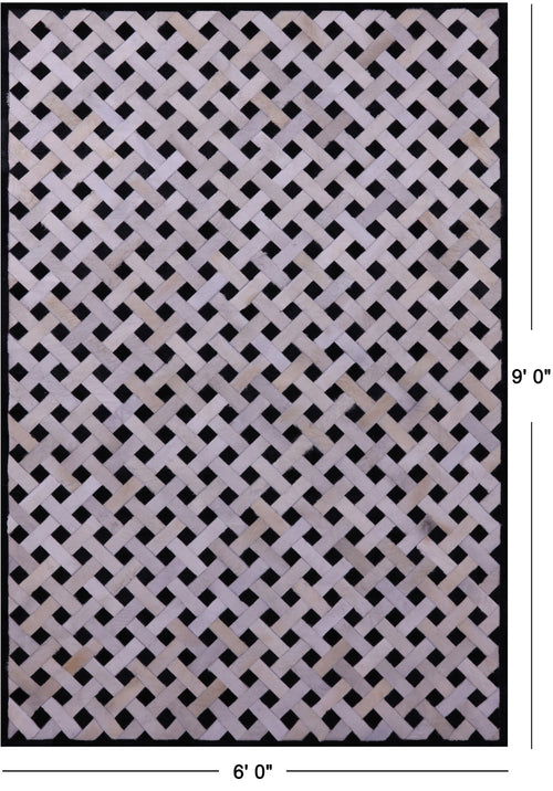Black & White Patchwork Natural Cowhide Rug - 6' 0