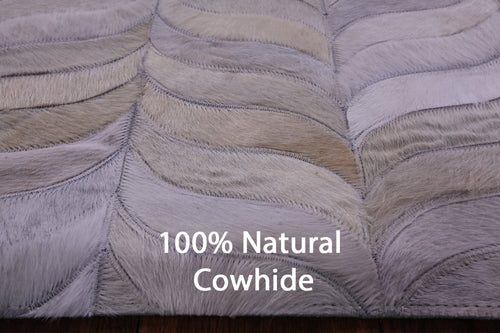 Ivory Patchwork Natural Cowhide Rug - 6' 0
