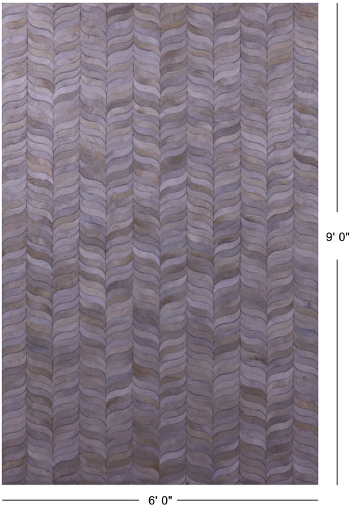 Ivory Patchwork Natural Cowhide Rug - 6' 0