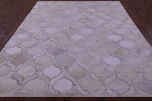 Ivory Patchwork Natural Cowhide Rug - 8' 0