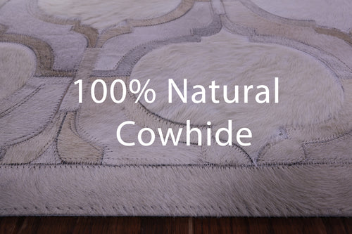 Ivory Patchwork Natural Cowhide Rug - 8' 0