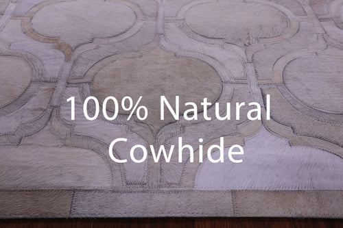Ivory Patchwork Natural Cowhide Rug - 6' 0