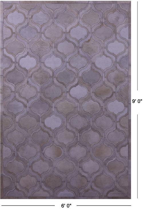 Ivory Patchwork Natural Cowhide Rug - 6' 0