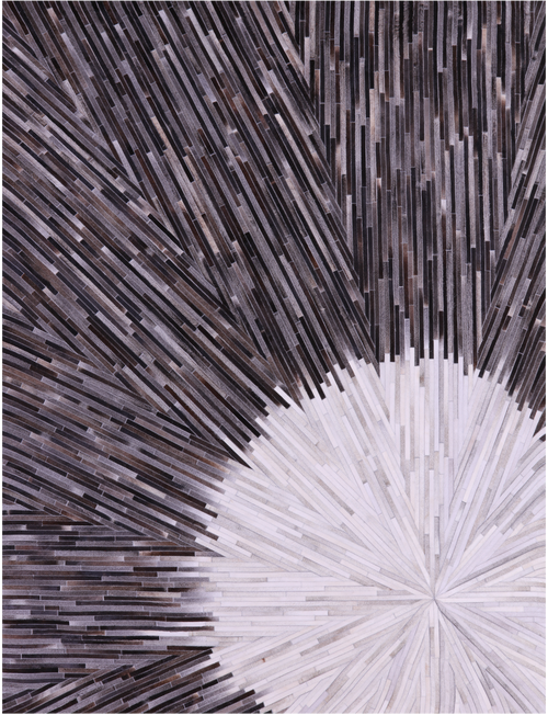 Brown & White Patchwork Natural Cowhide Rug - 9' 0