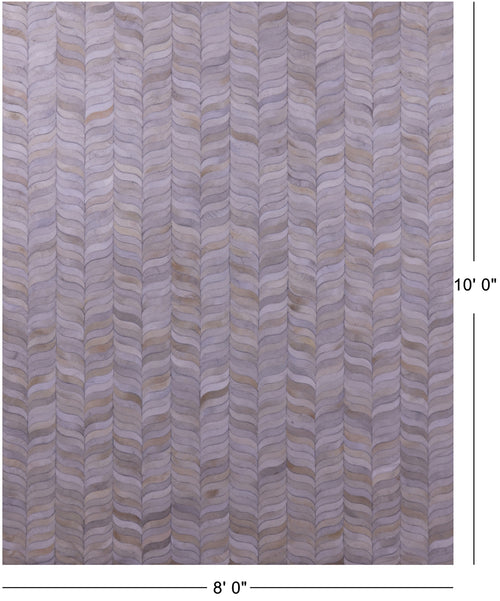 Ivory Patchwork Natural Cowhide Rug - 8' 0