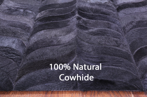 Black Patchwork Natural Cowhide Rug - 8' 0