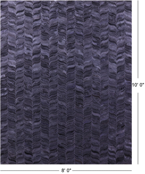 Black Patchwork Natural Cowhide Rug - 8' 0
