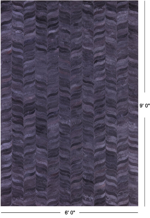 Black Patchwork Natural Cowhide Rug - 6' 0