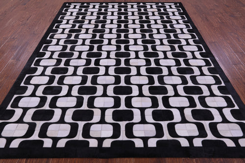 Black & White Patchwork Natural Cowhide Rug - 8' 0