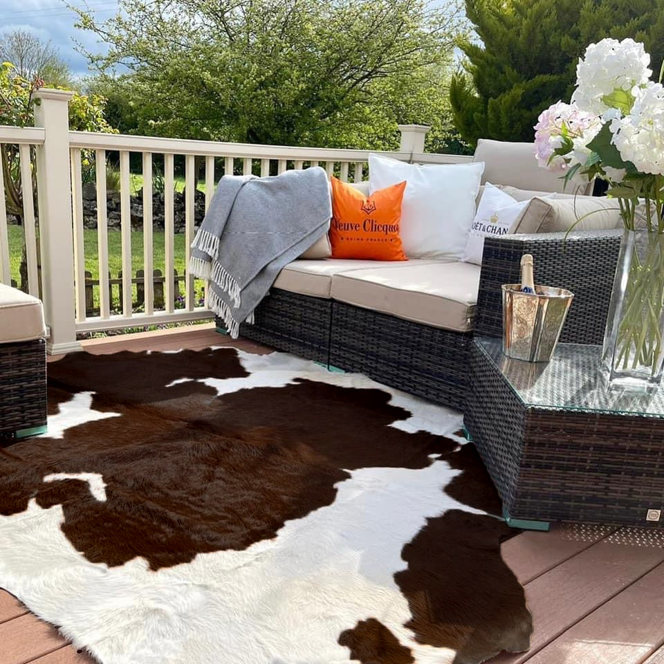 Brown & White Natural Cowhide Rug