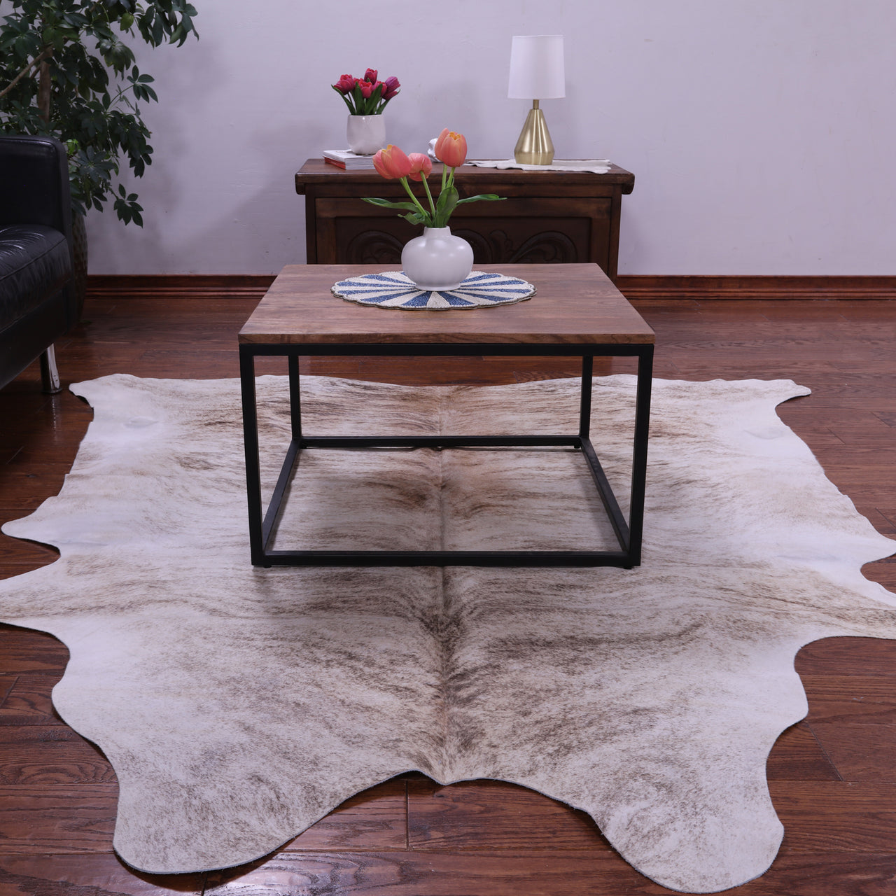Light Brindle Natural Cowhide Rug