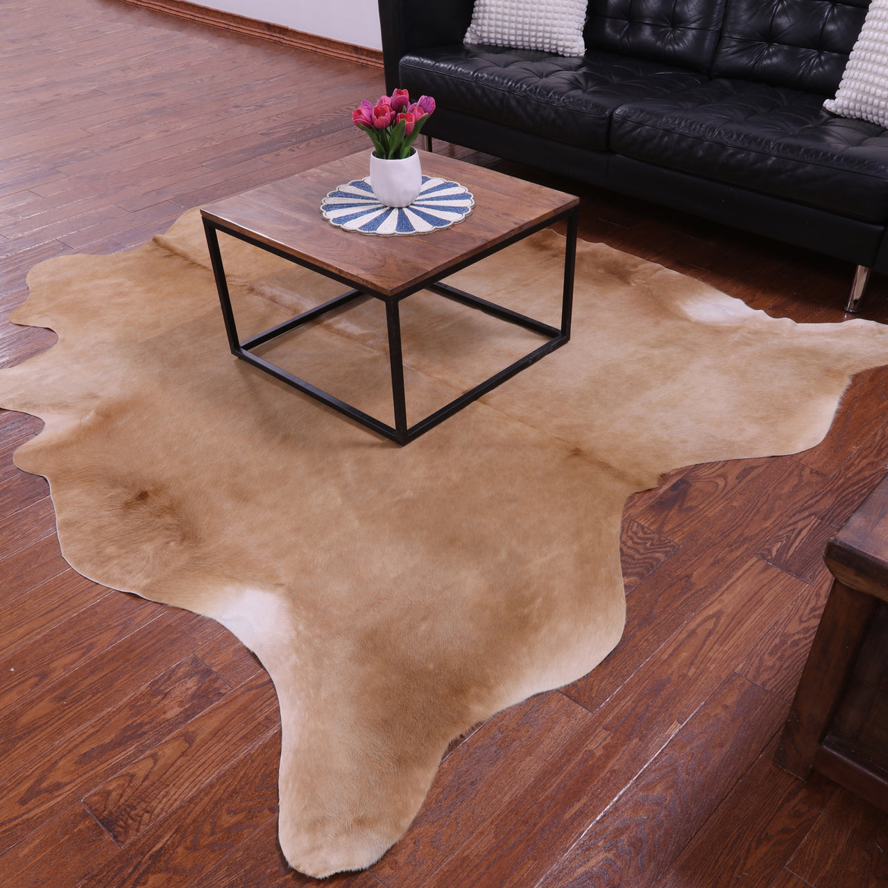 Light Brown Natural Cowhide Rug