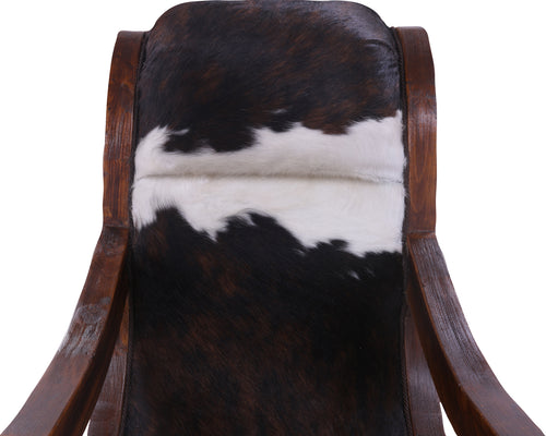 Hair-On Cowhide Wooden Handcrafted Rocking Chair