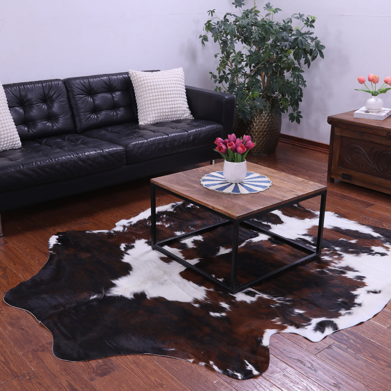 Tricolor Natural Cowhide Rug