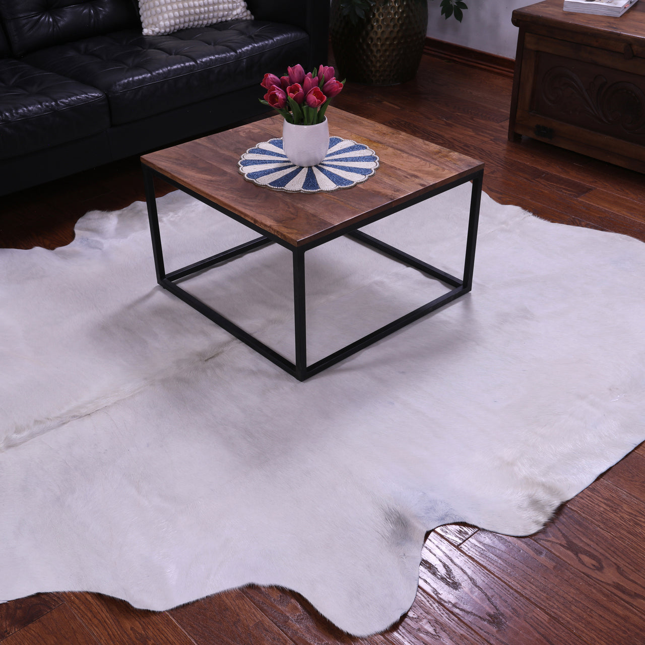 White Natural Cowhide Rug