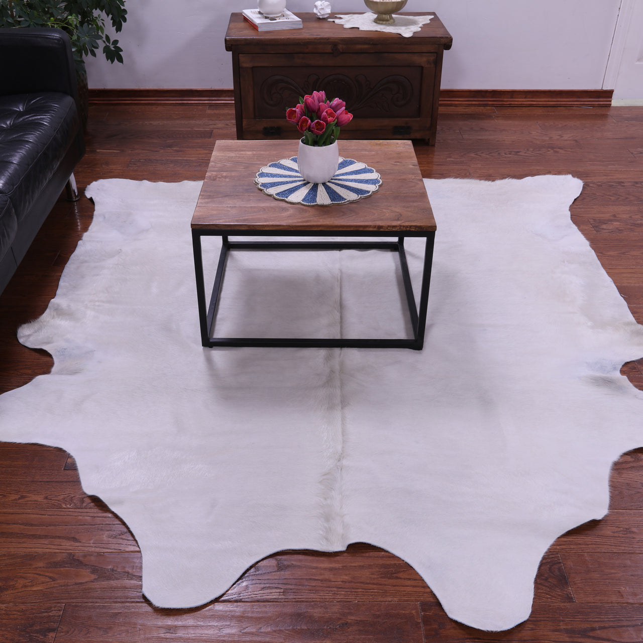 White Natural Cowhide Rug
