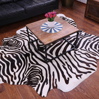Thumbnail for Zebra Animal Print Natural Cowhide Rug