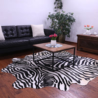 Thumbnail for Zebra Animal Print Natural Cowhide Rug