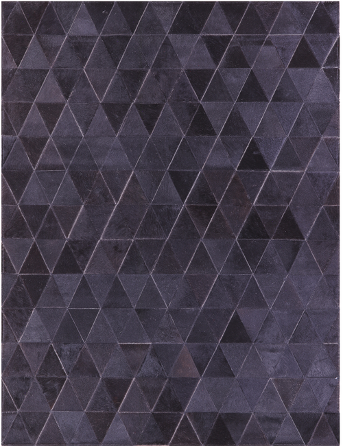 Black Patchwork Natural Cowhide Rug - 5' 0