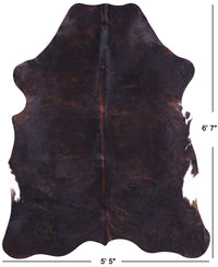 Thumbnail for Dark Brown Natural Cowhide Rug - Large 6'7