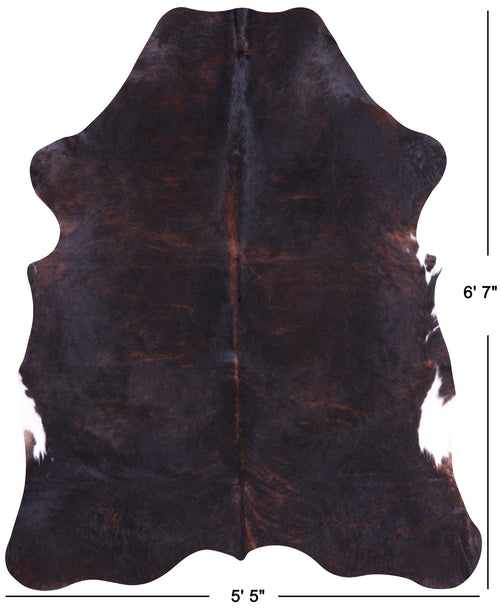 Dark Brown Natural Cowhide Rug - Large 6'7