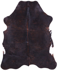 Thumbnail for Dark Brown Natural Cowhide Rug - Large 6'7