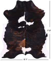 Thumbnail for Dark Brindle Natural Cowhide Rug - X-Large 7'3
