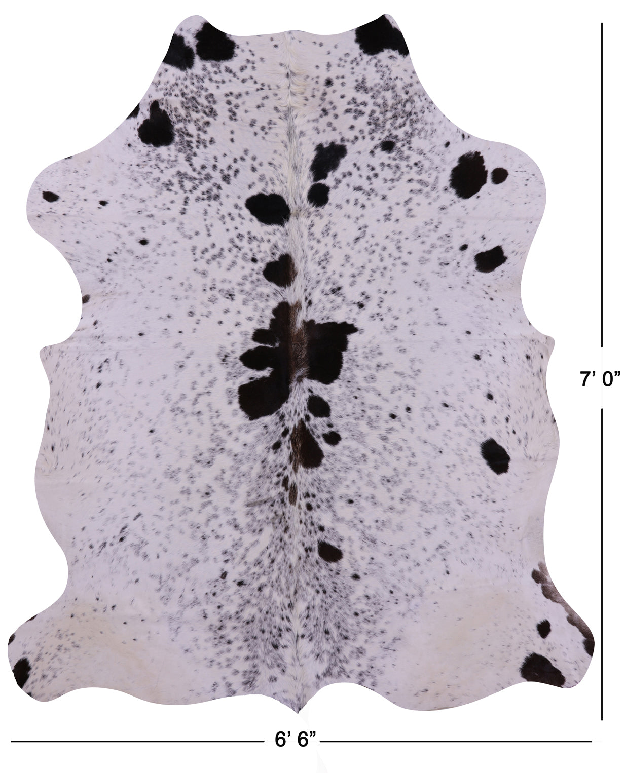 Black & White Natural Cowhide Rug - X-Large 7'0"H x 6'6"W