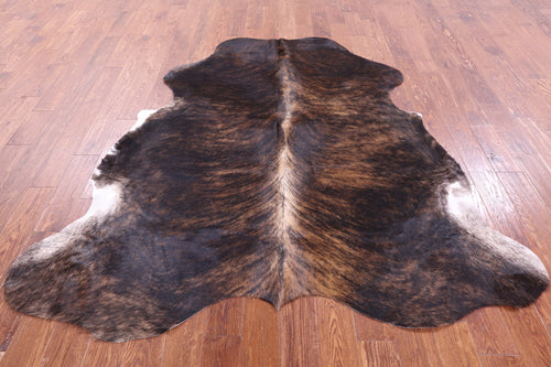 Dark Brindle Natural Cowhide Rug - Large 6'11