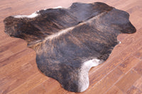 Thumbnail for Dark Brindle Natural Cowhide Rug - Large 6'11